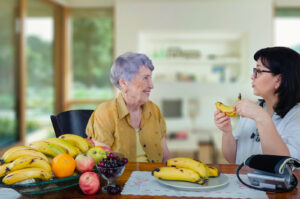 Home care can help aging seniors with nutrition education and assistance.