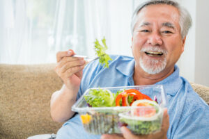 Home care assistance can help aging seniors with nutritional support to eat more vegetables for better health.